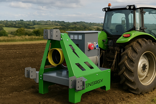 Traktor med grøn ENERGY traktoraggregar